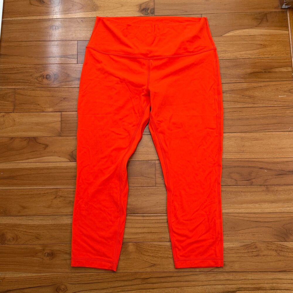 Lululemon Align High-Rise Lined Crop 23" Solar Orange Size 14 Activewear Yoga - Picture 2 of 6